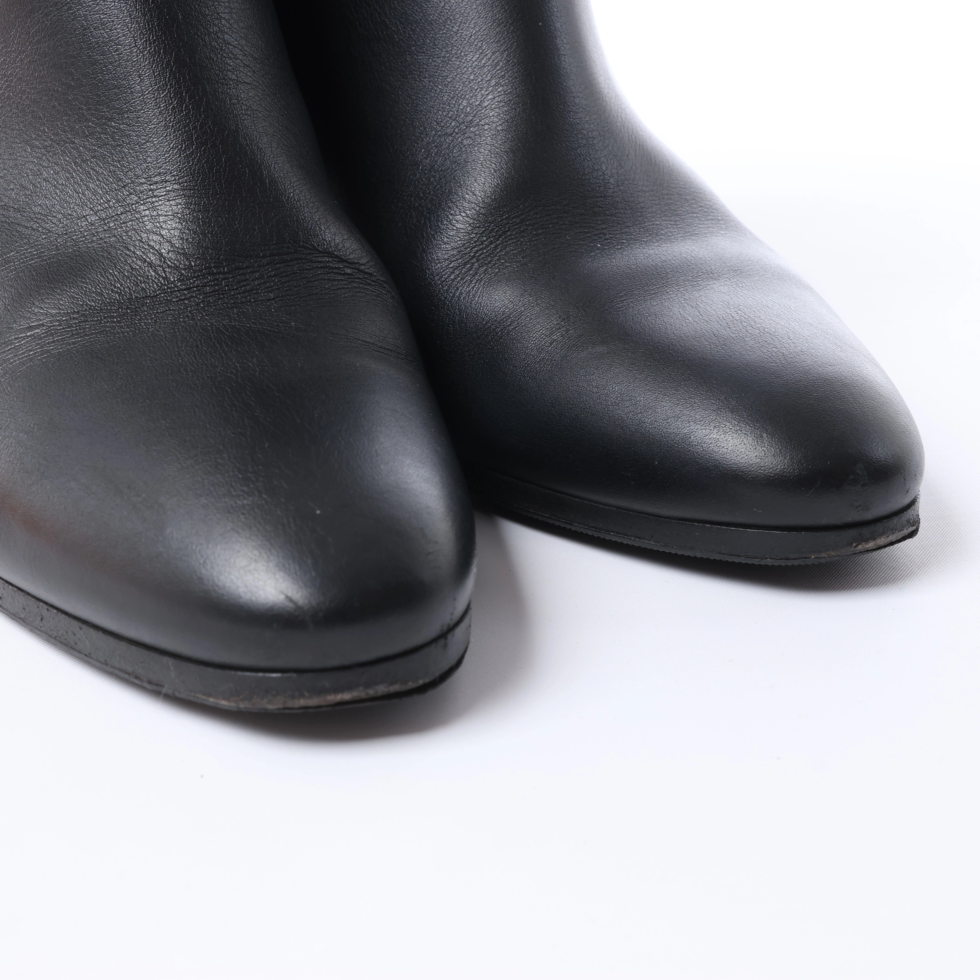 Botas largas de cuero Hermes New Jersey en negro, talla 38 UE