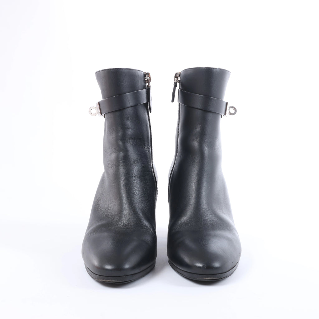 Botas largas de cuero Hermes New Jersey en negro, talla 38 UE