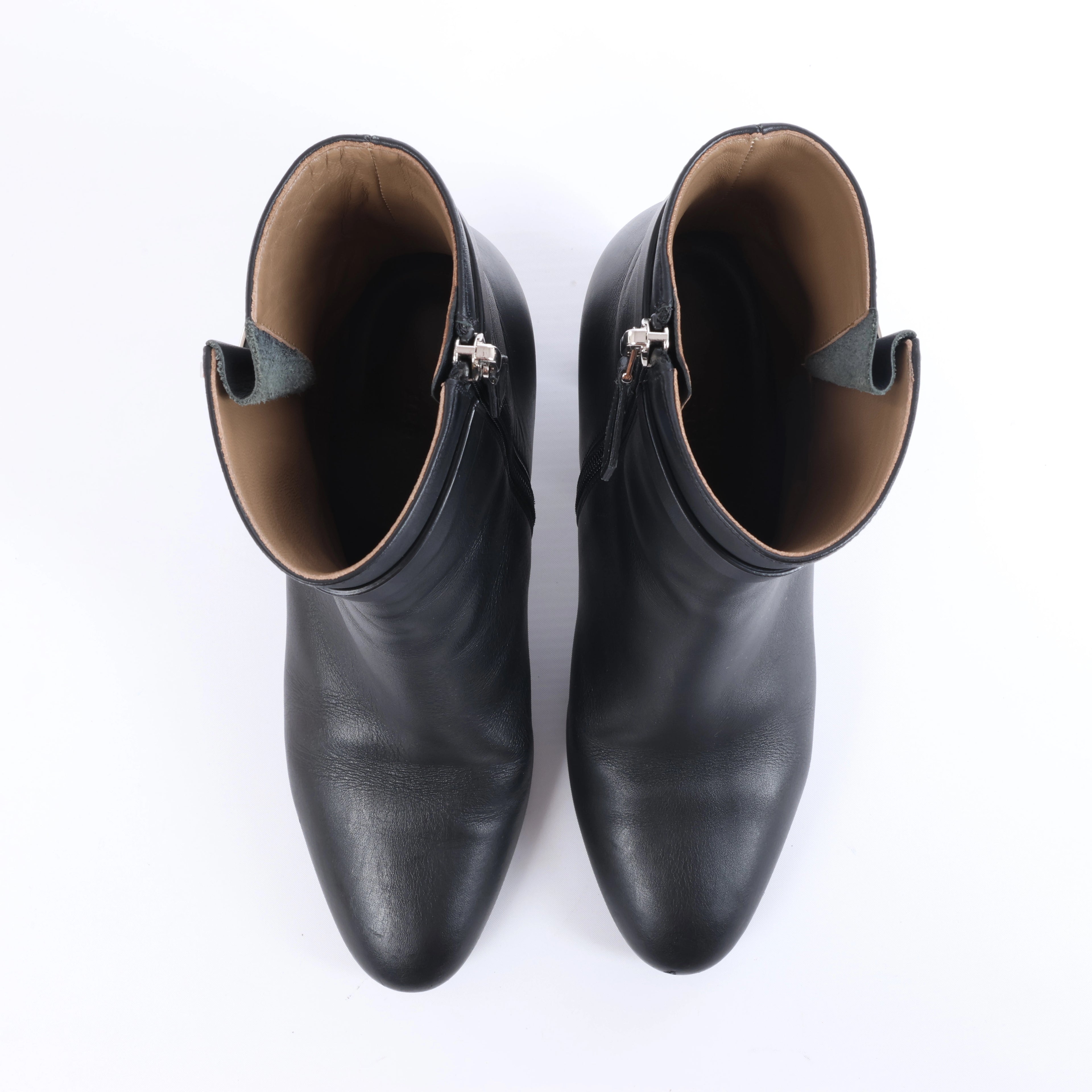 Botas largas de cuero Hermes New Jersey en negro, talla 38 UE