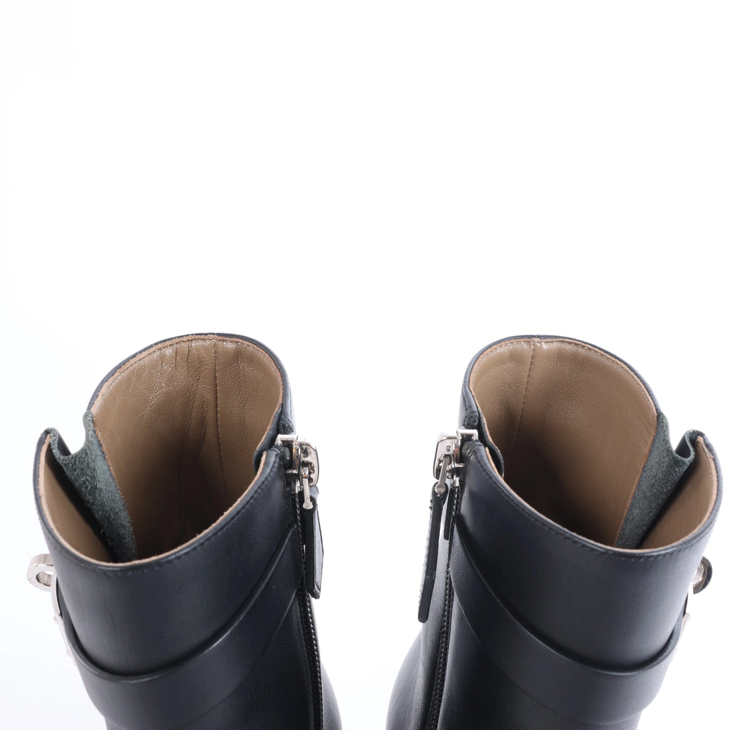 Botas largas de cuero Hermes New Jersey en negro, talla 38 UE