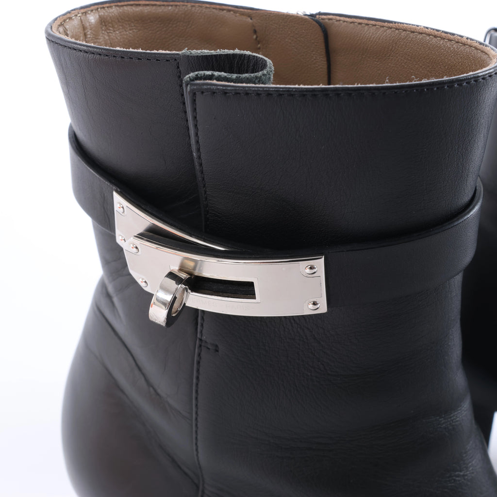 Botas largas de cuero Hermes New Jersey en negro, talla 38 UE