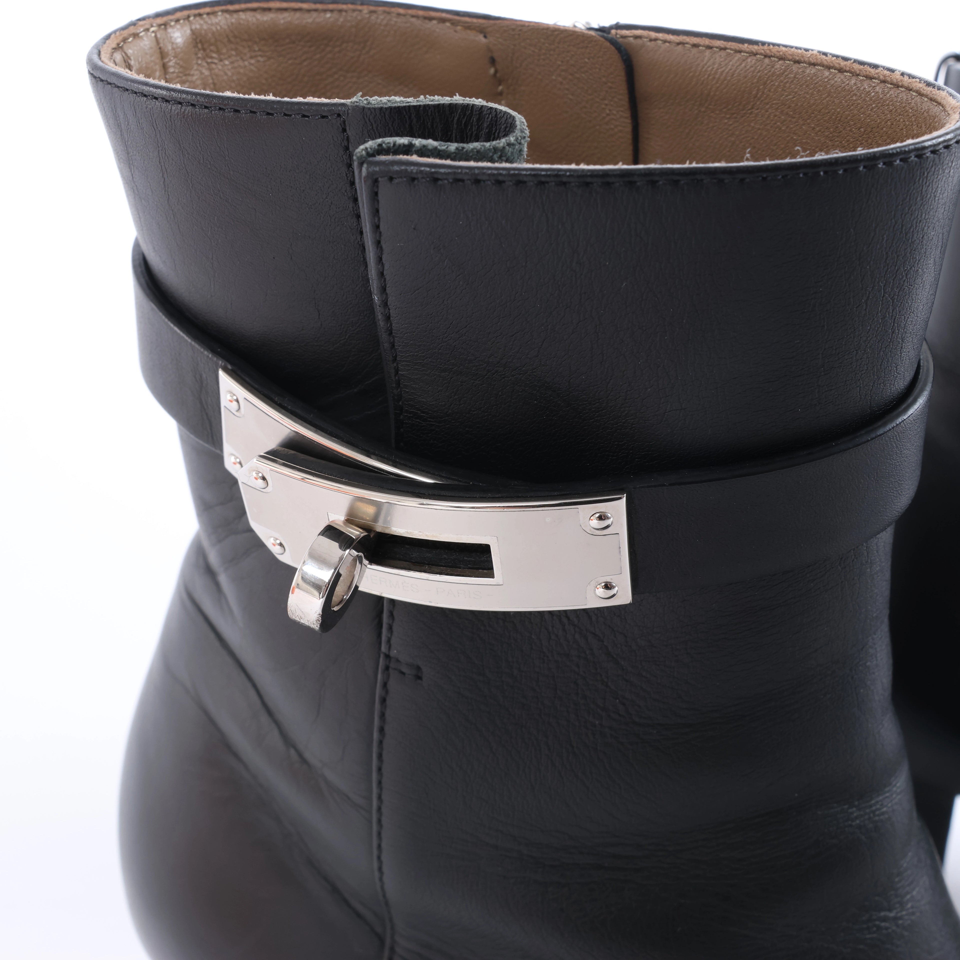 Botas largas de cuero Hermes New Jersey en negro, talla 38 UE