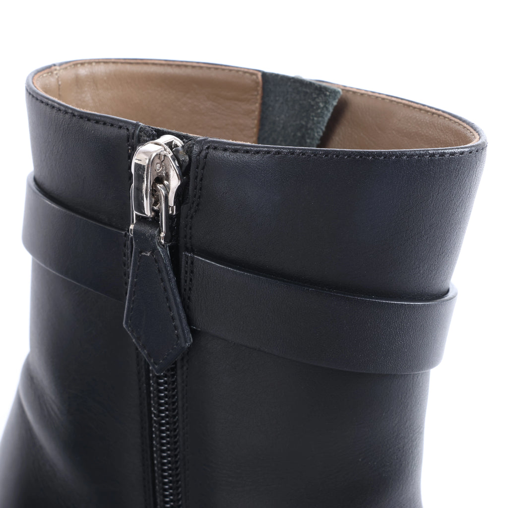 Botas largas de cuero Hermes New Jersey en negro, talla 38 UE