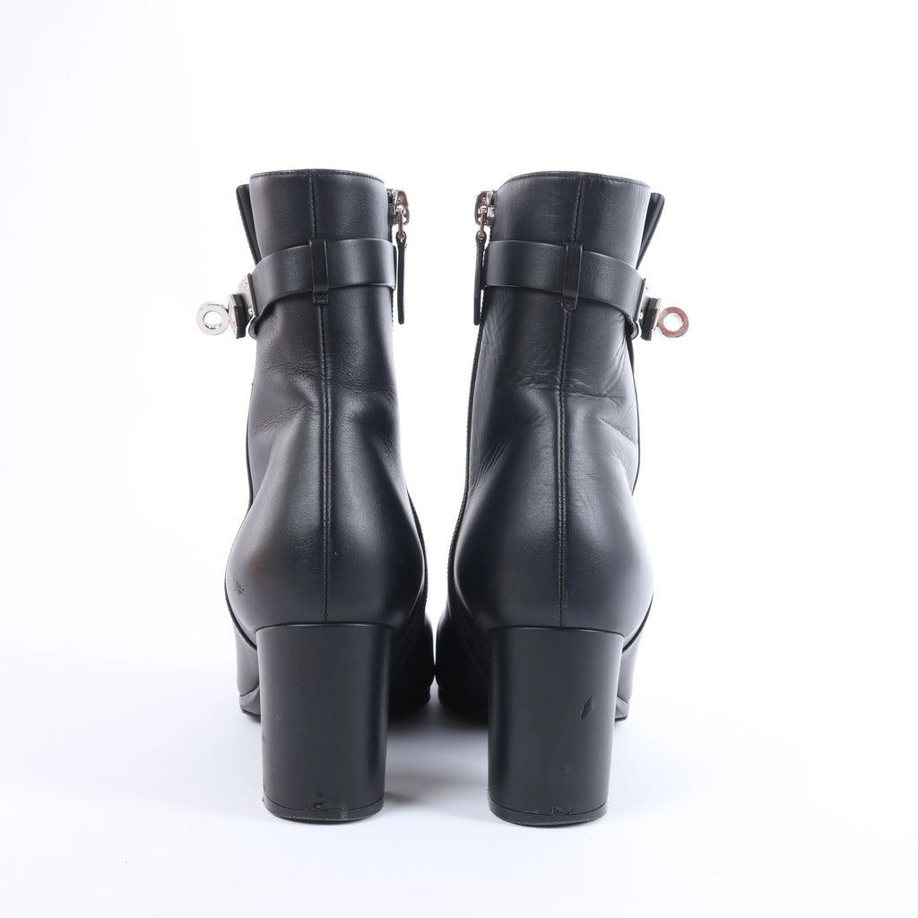 Botas largas de cuero Hermes New Jersey en negro, talla 38 UE