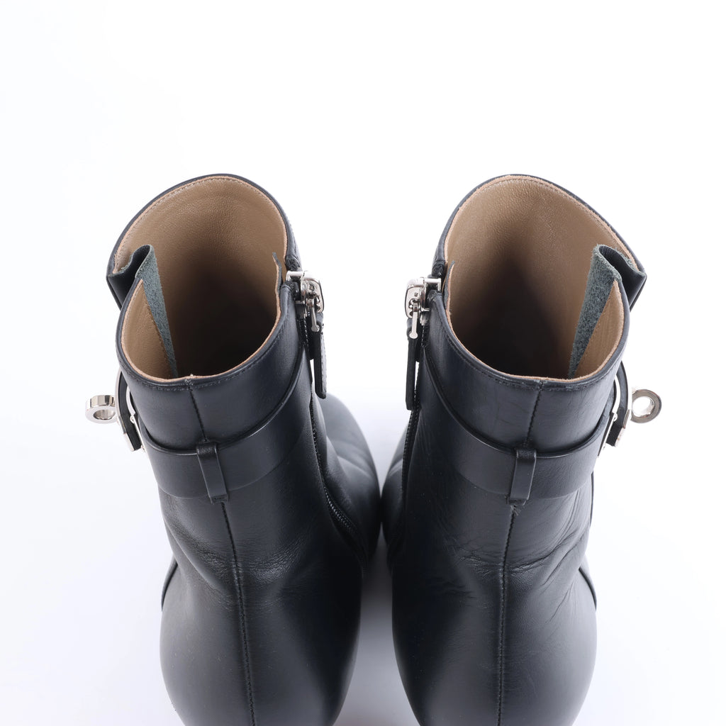 Botas largas de cuero Hermes New Jersey en negro, talla 38 UE