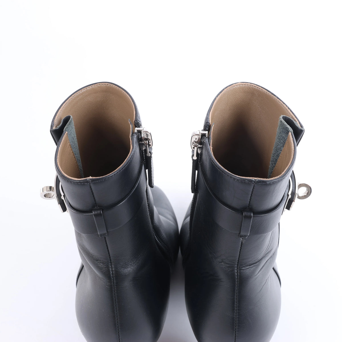 Hermès Saint Germain Leather Ankle Boots in Black, size 36