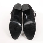 Hermes Saint Germain Kelly Metal Fittings Suede Ankle Boots in Black, Size 37 EU