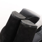 Hermes Saint Germain Kelly Metal Fittings Suede Ankle Boots in Black, Size 37 EU