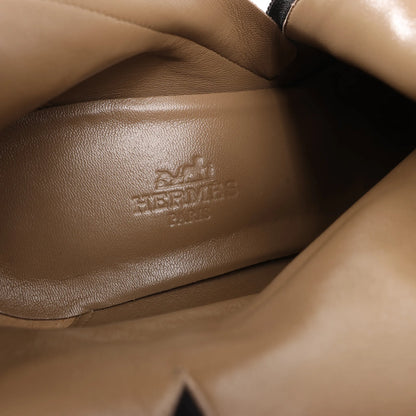 Hermes Saint Germain Kelly Metal Fittings Suede Ankle Boots in Black, Size 37 EU