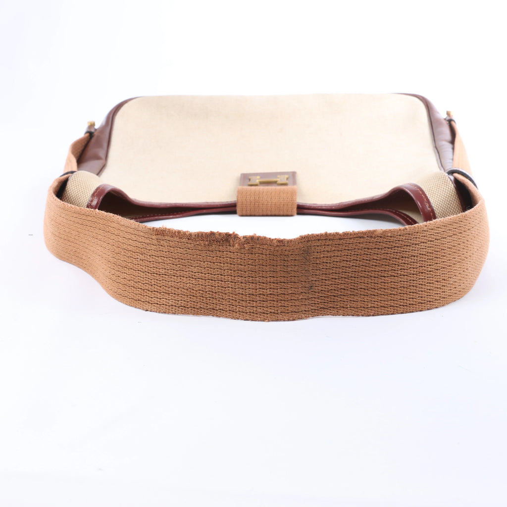 Hermes Sako Toile H Shoulder Bag in Brown ○O:1985