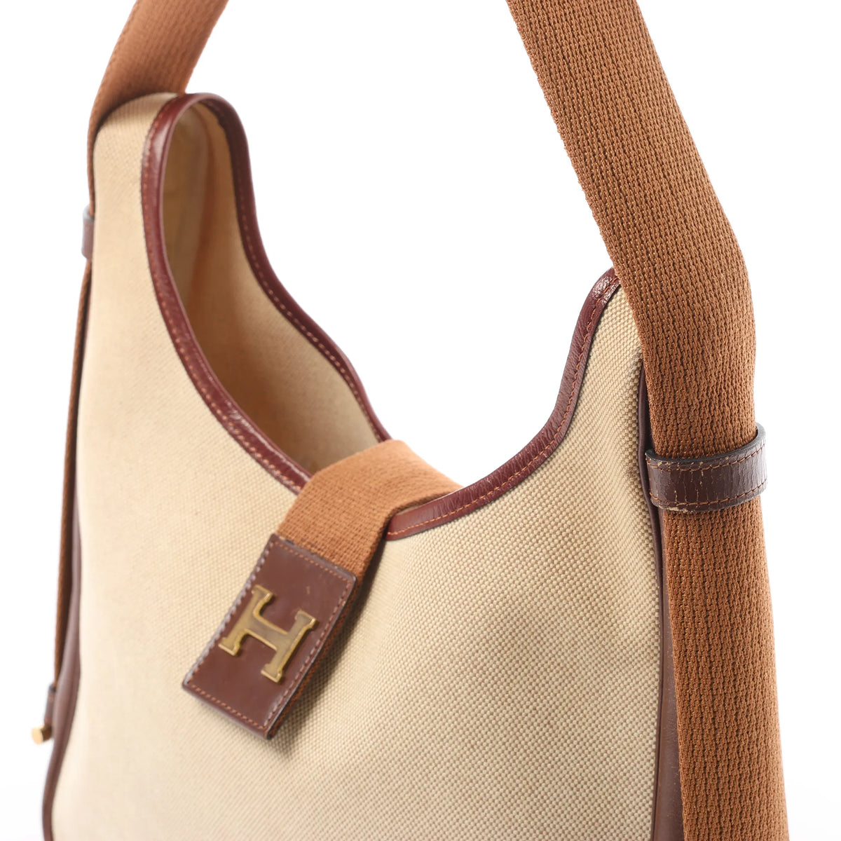 Hermes Sako Toile H Shoulder Bag in Brown ○O:1985