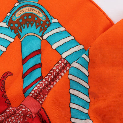 Hermès "Etendards et Bannieres" Cashmere & Silk Scarf in Red