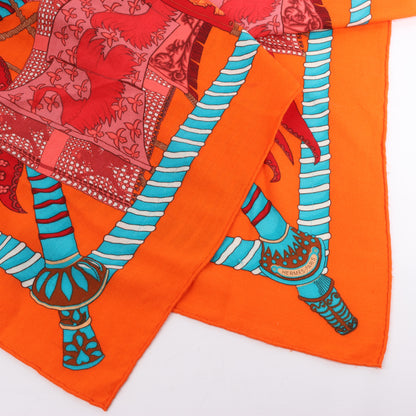 Hermès "Etendards et Bannieres" Cashmere & Silk Scarf in Red