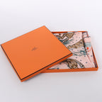 Hermès Double Face 90 "Cheetah Bandana" 100% Silk Scarf in Pink x Orange