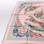 Hermès Double Face 90 "Cheetah Bandana" 100% Silk Scarf in Pink x Orange