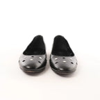 Hermès Serie Button Punching Sack Leather Ballet Flats un Black, Size 39 EU
