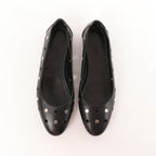 Hermès Serie Button Punching Sack Leather Ballet Flats un Black, Size 39 EU