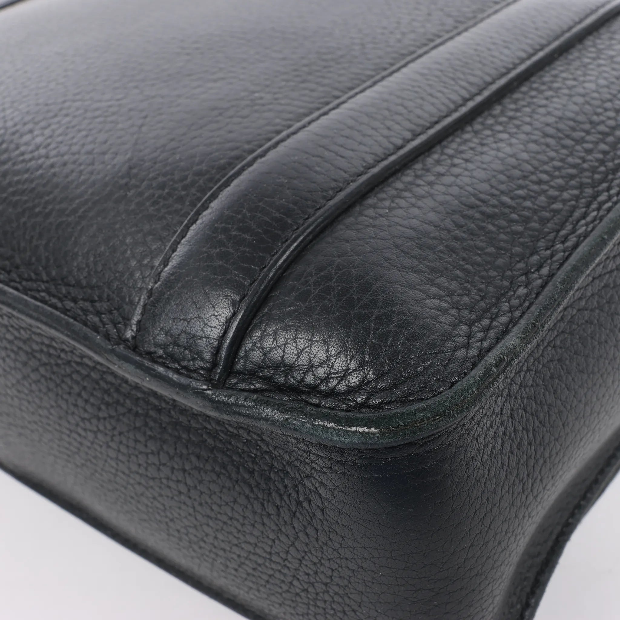 HERMES Steve Caporal 27 Taurillon Clemence in Black and Silver Metal Fittings Crossbody Bag  X: 2016