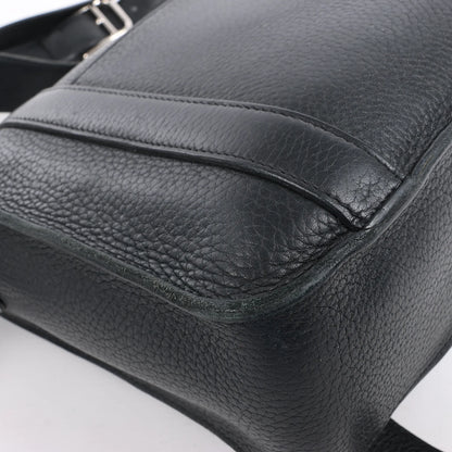 HERMES Steve Caporal 27 Taurillon Clemence in Black and Silver Metal Fittings Crossbody Bag  X: 2016