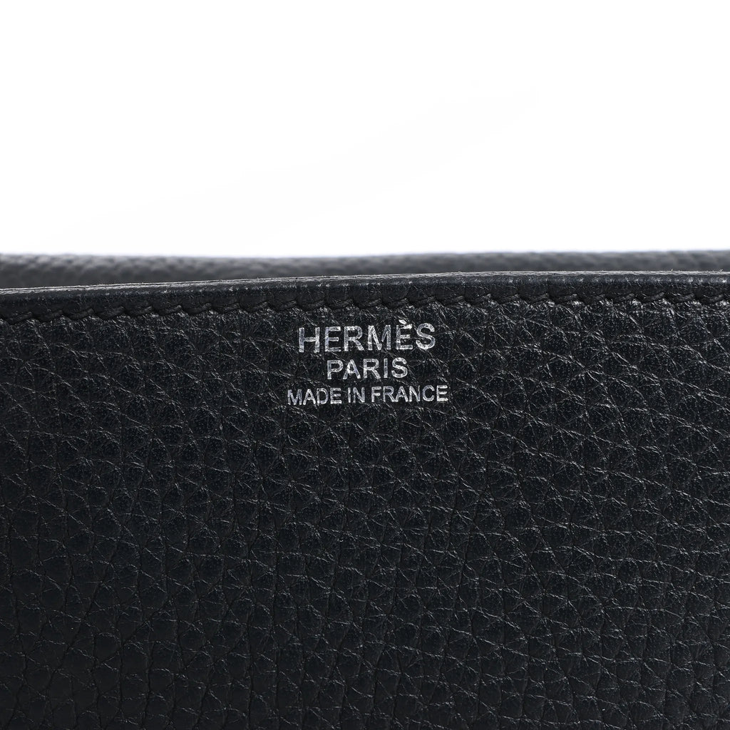 HERMES Steve Caporal 27 Taurillon Clemence in Black and Silver Metal Fittings Crossbody Bag  X: 2016
