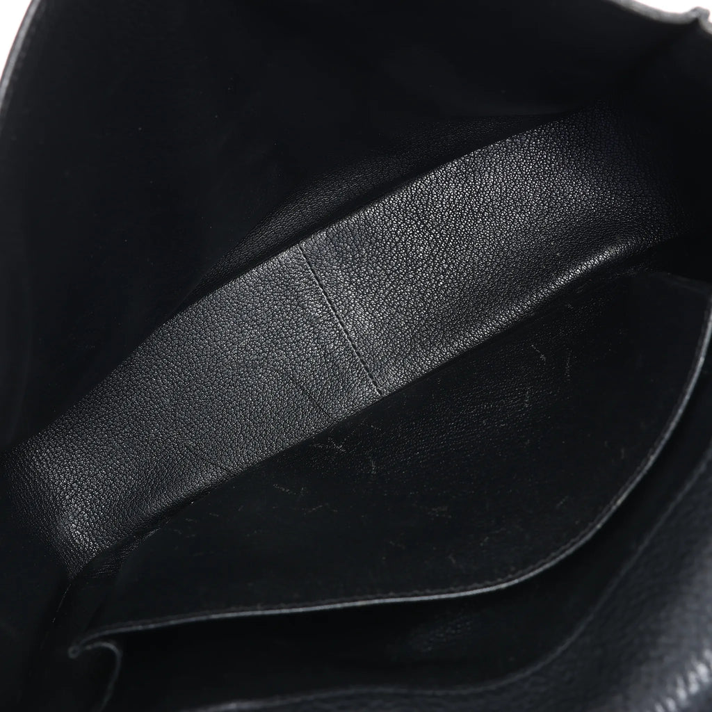 HERMES Steve Caporal 27 Taurillon Clemence in Black and Silver Metal Fittings Crossbody Bag  X: 2016