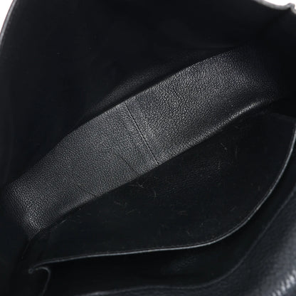 HERMES Steve Caporal 27 Taurillon Clemence in Black and Silver Metal Fittings Crossbody Bag  X: 2016