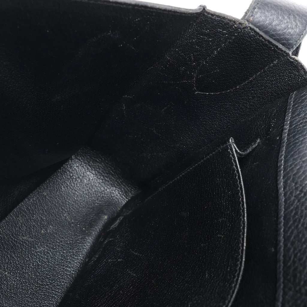 HERMES Steve Caporal 27 Taurillon Clemence in Black and Silver Metal Fittings Crossbody Bag  X: 2016