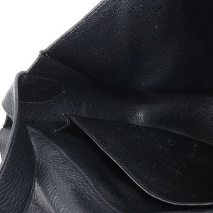 HERMES Steve Caporal 27 Taurillon Clemence in Black and Silver Metal Fittings Crossbody Bag  X: 2016