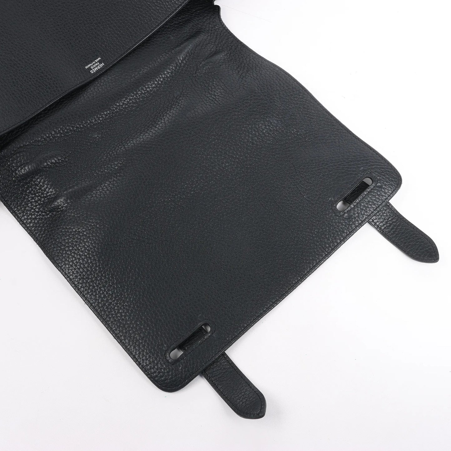 HERMES Steve Caporal 27 Taurillon Clemence in Black and Silver Metal Fittings Crossbody Bag  X: 2016