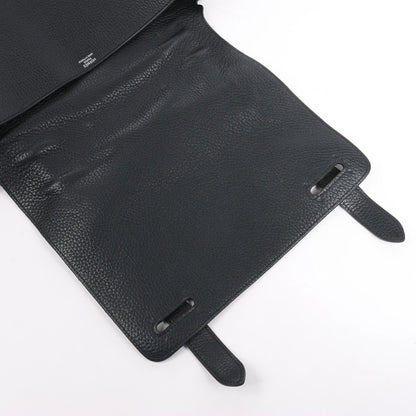 HERMES Steve Caporal 27 Taurillon Clemence in Black and Silver Metal Fittings Crossbody Bag  X: 2016