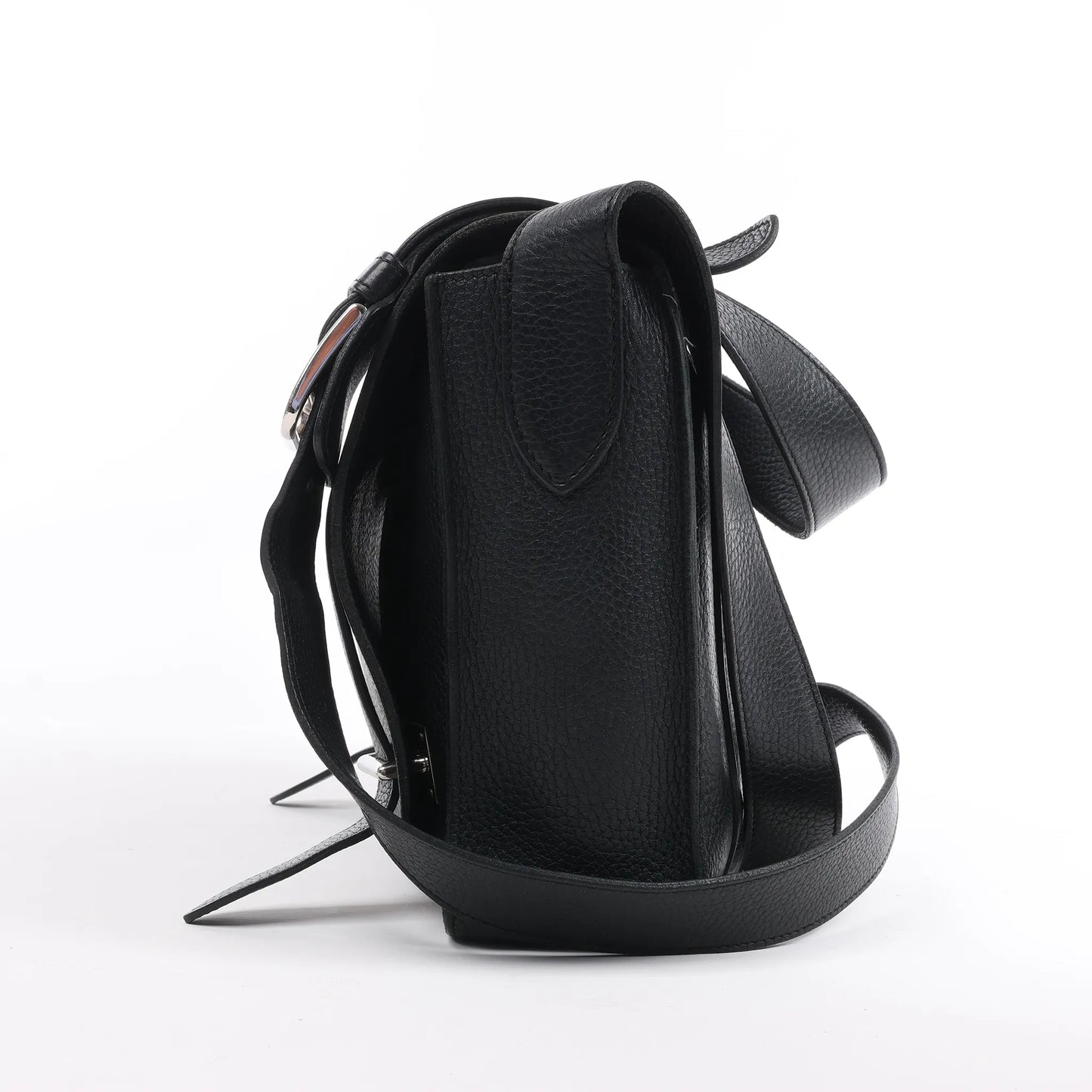 HERMES Steve Caporal 27 Taurillon Clemence in Black and Silver Metal Fittings Crossbody Bag  X: 2016