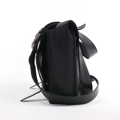 HERMES Steve Caporal 27 Taurillon Clemence in Black and Silver Metal Fittings Crossbody Bag  X: 2016