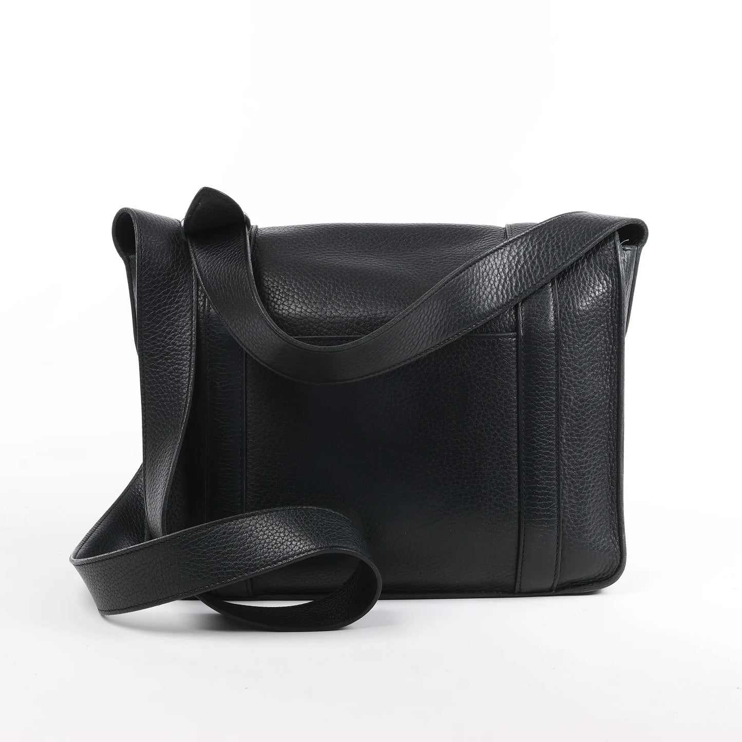 HERMES Steve Caporal 27 Taurillon Clemence in Black and Silver Metal Fittings Crossbody Bag  X: 2016