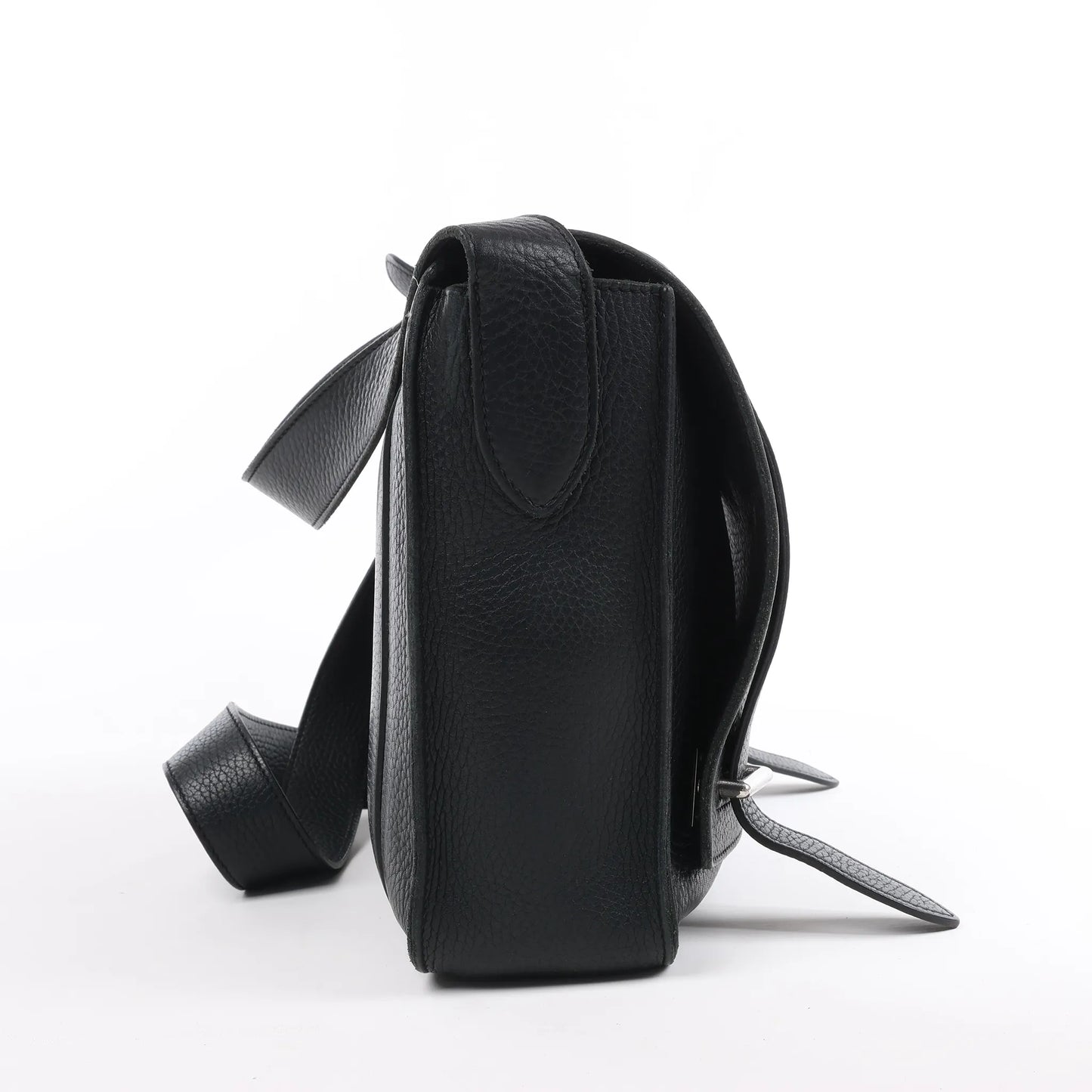 HERMES Steve Caporal 27 Taurillon Clemence in Black and Silver Metal Fittings Crossbody Bag  X: 2016