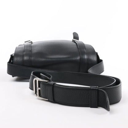 HERMES Steve Caporal 27 Taurillon Clemence in Black and Silver Metal Fittings Crossbody Bag  X: 2016