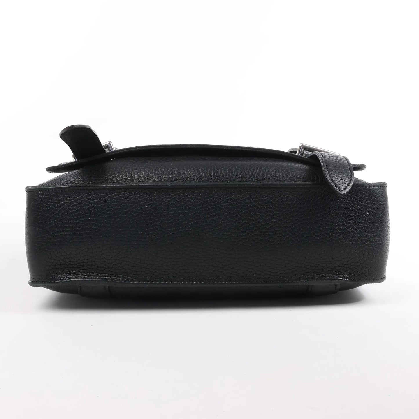 HERMES Steve Caporal 27 Taurillon Clemence in Black and Silver Metal Fittings Crossbody Bag  X: 2016