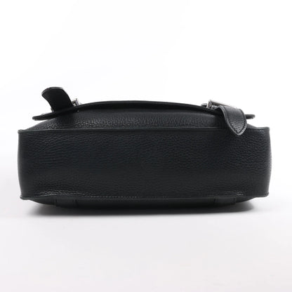 HERMES Steve Caporal 27 Taurillon Clemence in Black and Silver Metal Fittings Crossbody Bag  X: 2016