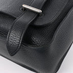 HERMES Steve Caporal 27 Taurillon Clemence in Black and Silver Metal Fittings Crossbody Bag  X: 2016