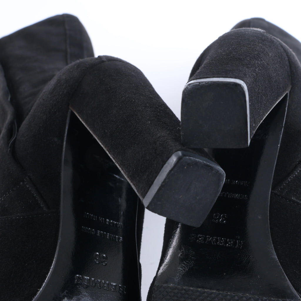Botas largas de ante Hermes en marrón, talla 37.5 UE