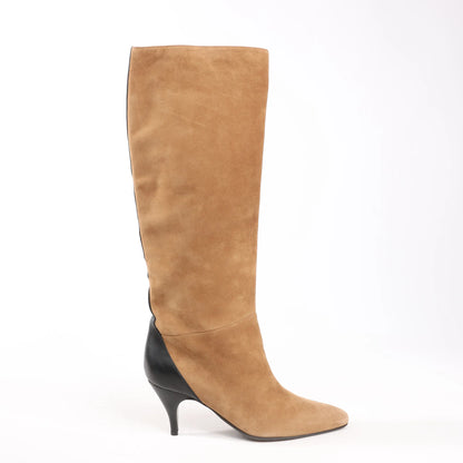 Hermes Suede Long Boots in Brown, Size 37.5 EU