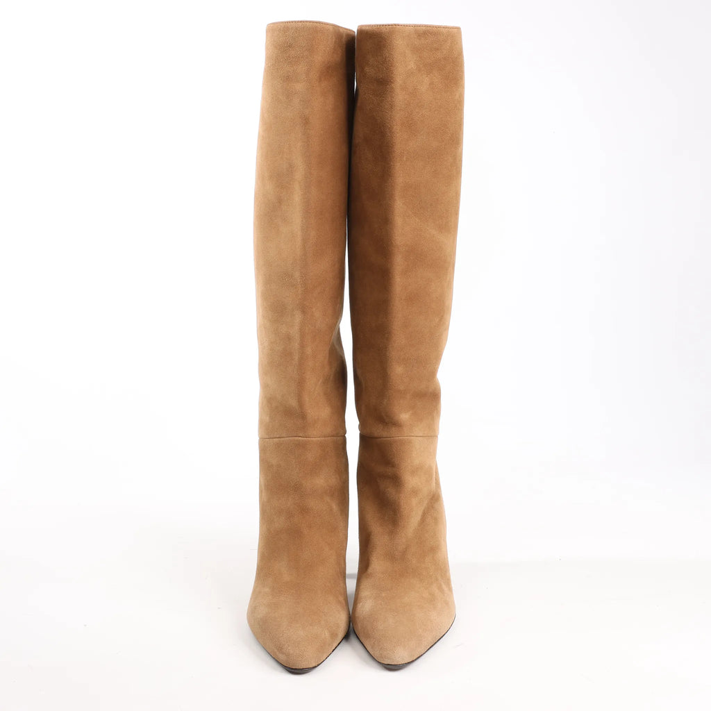 Hermes Suede Long Boots in Brown, Size 37.5 EU