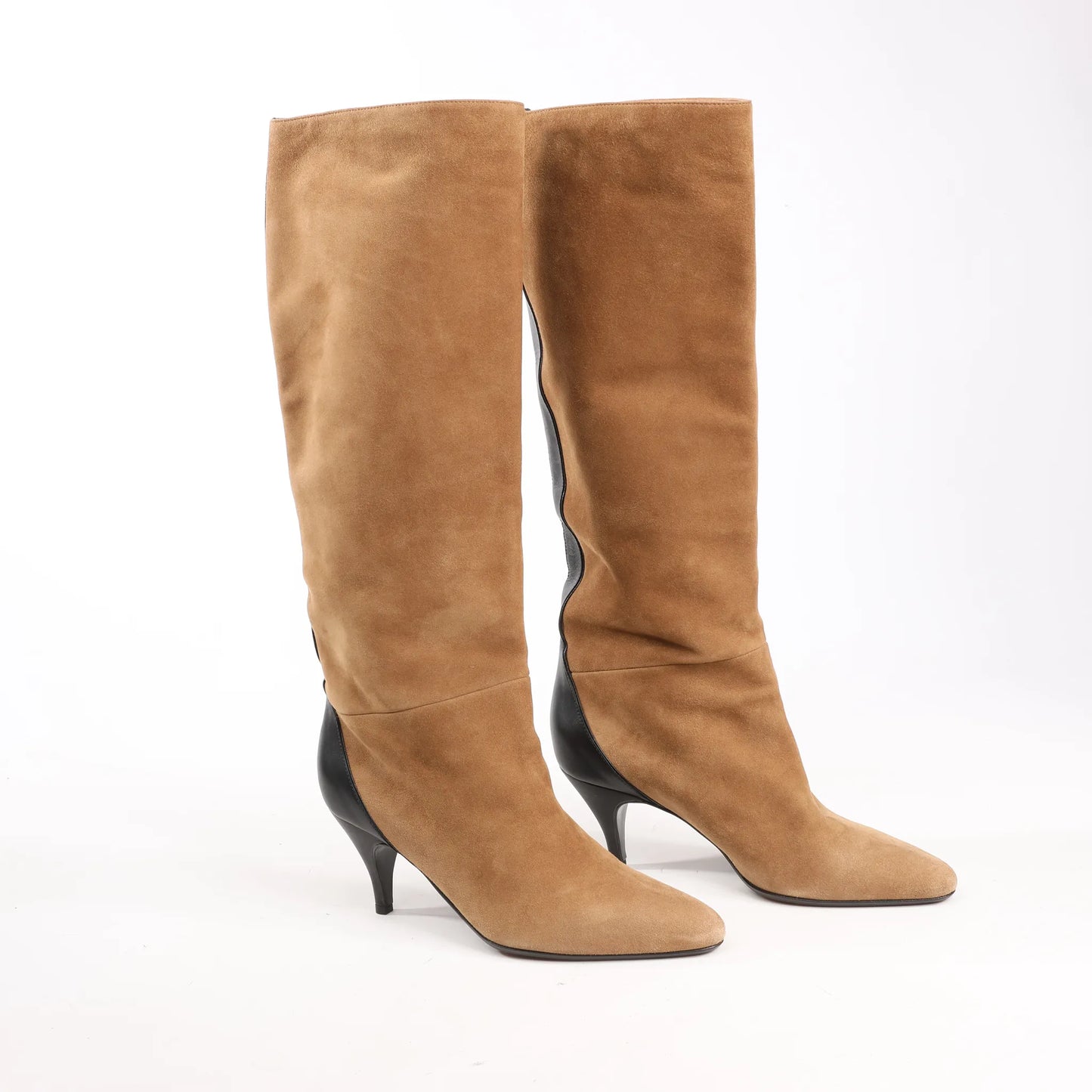 Hermes Suede Long Boots in Brown, Size 37.5 EU