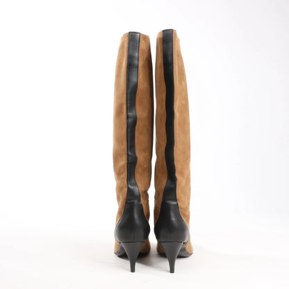 Hermes Suede Long Boots in Brown, Size 37.5 EU