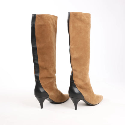 Hermes Suede Long Boots in Brown, Size 37.5 EU