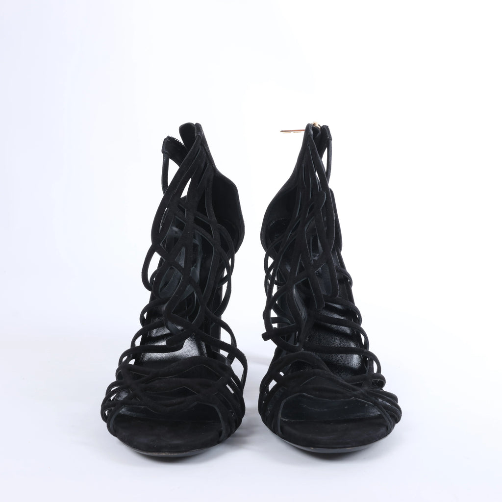 Hermès Black Suede Strappy Sandals EU 41