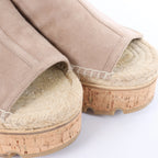 Hermès Suede Wedge Sole Espadrilles Sandals in Beige SL221030Z, Size EU 37