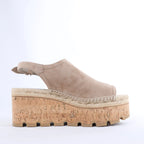 Hermès Suede Wedge Sole Espadrilles Sandals in Beige SL221030Z, Size EU 37