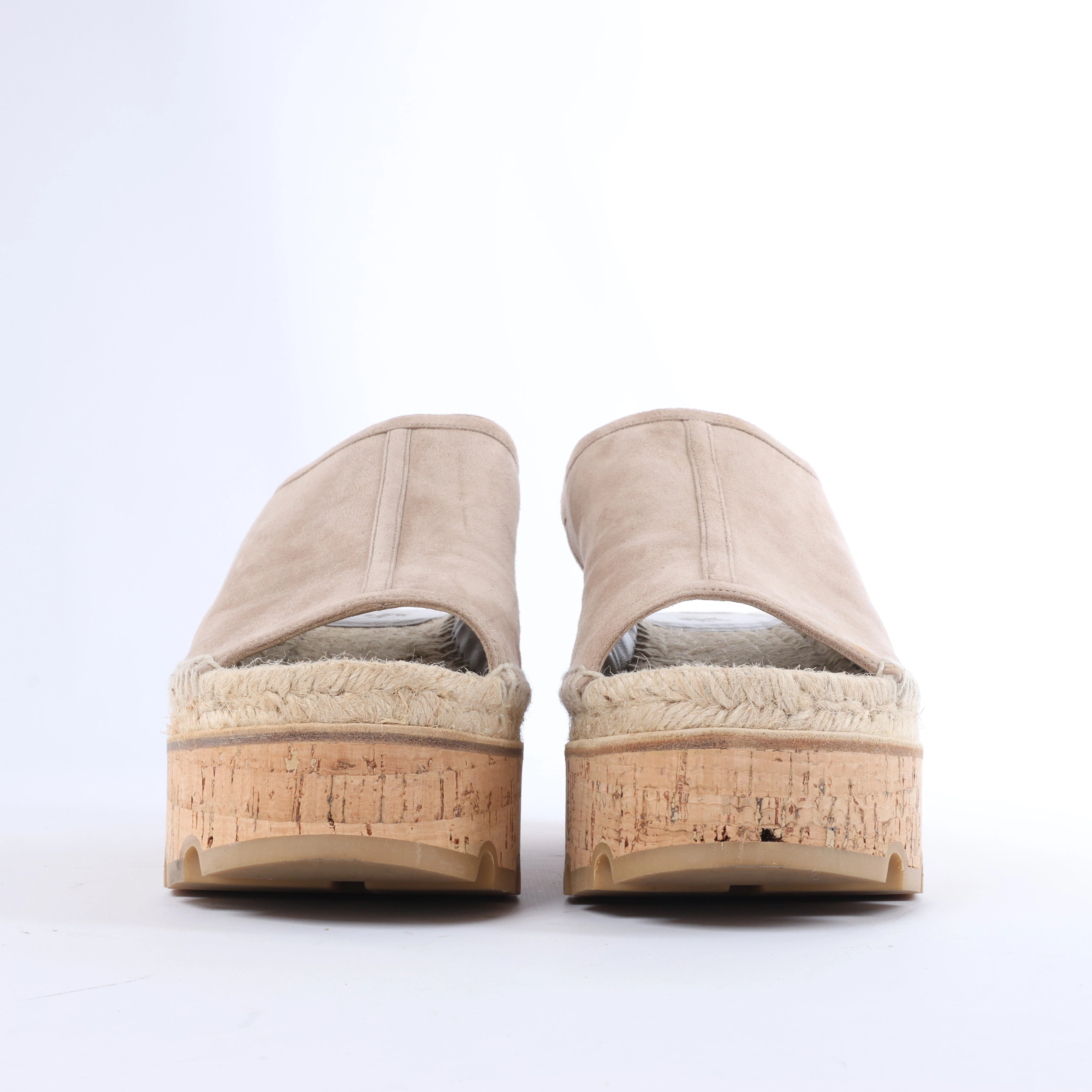 Hermès Suede Wedge Sole Espadrilles Sandals in Beige SL221030Z, Size EU 37