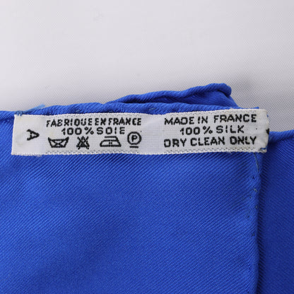 Hermès Carré 90 "LES TAMBOURS" Foulard 100% Soie en Bleu