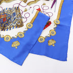 Hermès Carré 90 "LES TAMBOURS" Silk handkerchief in Blue
